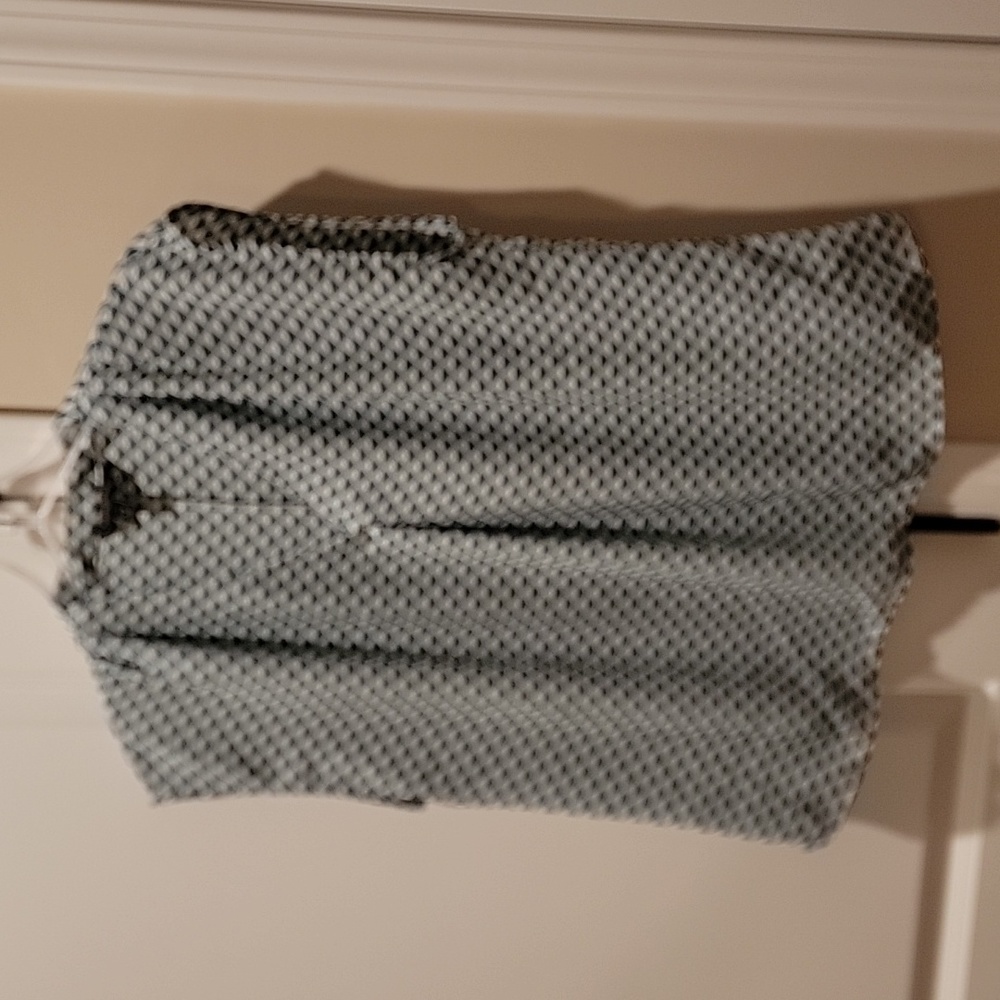 Banana Republic, black, white, and green sleeveless blouse